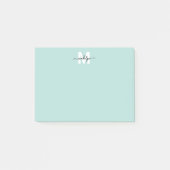 Turkoois Blauw Monogram Post-it® Notes (Voorkant)