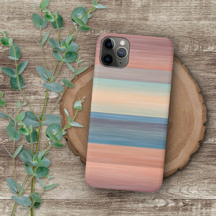 Turkoois Blauw Oranje Waterverf Strepen Kunst iPhone 11 Pro Max Hoesje