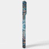 Turkoois Blauw Turks Mandala Patroon Case-Mate iPhone Case (Achterkant / Rechts)