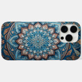 Turkoois Blauw Turks Mandala Patroon Case-Mate iPhone Case (Achterkant (horizontaal))
