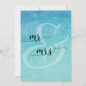 Turkoois Blauw Waterverf Ombre Mandala We Zijn Gev Kaart (Achterkant)