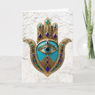 Turkoois Derde Oog Hamsa Kaart
