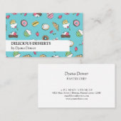 Turkoois dessert Doodles | bakkerij Visitekaartje (Voorkant / Achterkant)