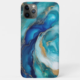 Turkoois Diepten: Abstract Oceaan in Blauw en Groe iPhone 11 Pro Max Hoesje