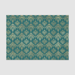 Turkoois en goud folie vintage tissuepapier