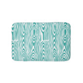 Turkoois en witte houten ringen badmat (Voorkant)