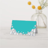 Turkoois en zilver diamant glitters voedsel label (Achterkant)