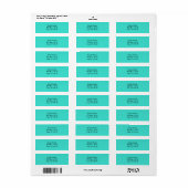 Turkoois Etiket (Full Sheet)