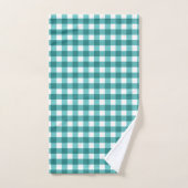 Turkoois gingham bad handdoek (Handdoek)