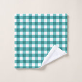 Turkoois gingham bad handdoek (Wasdoekje)