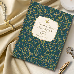 Turkoois Gouden Damast Dochter van de Koning Notitieboek