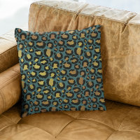 Turkoois Gouden Metalen Folie Glam Luipaard Bont V