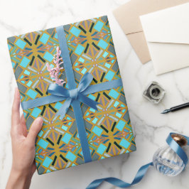 Turkoois Gouden Mozaïek  Cadeaupapier