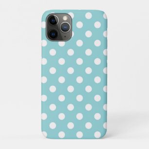 Turkoois Groen & Wit Stippen Stip iPhone 11 Pro Hoesje