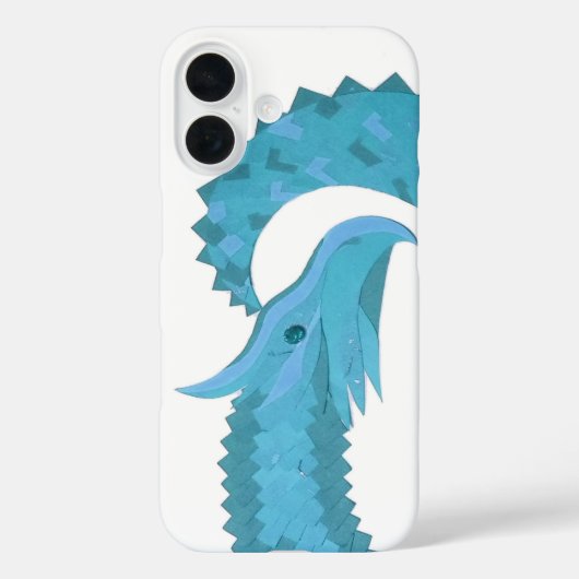 Turkoois hart draak op wit Case-Mate iPhone case (Achterkant)