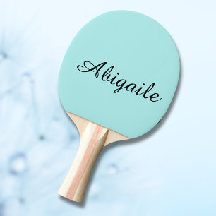Turkoois kalligrafie naam trendy minimalistisch tafeltennisbatje