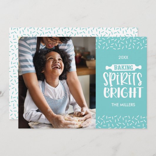 Turkoois | Kerstbakkerijspiritjes, foto Feestdagenkaart (Voorkant / Achterkant)