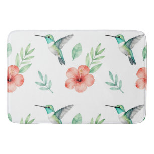 Turkoois Kolibrie Hibiscus Patroon Badmat
