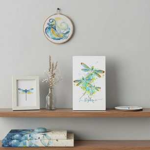 Turkoois Libel spatpatroon gepersonaliseerd Fotoplaat