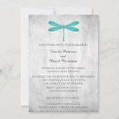 Turkoois Libelle Trouwkaart Uitnodiging (Voorkant)