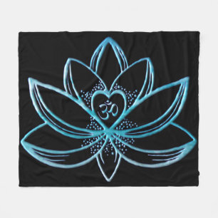 Turkoois Lotus Fleece Deken