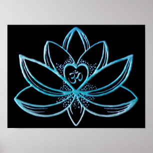Turkoois Lotus Poster
