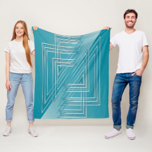 Turkoois opaal wit fleece deken