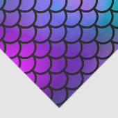 Turkoois Paars Roze Blauwe Zeemeermin Schubben Fan Tissuepapier (Detail)
