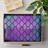 Turkoois Paars Roze Blauwe Zeemeermin Schubben Fan Tissuepapier (Geschenk)