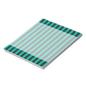 Turkoois Pauw Verticale Strepen Notitieblok (Gedraaid)