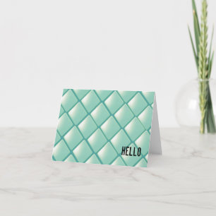 Turkoois Quilted Diamanten Hallo Kaart