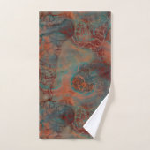 Turkoois, rood en roest marmer abstract bad handdoek (Handdoek)