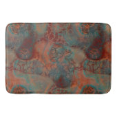 Turkoois, rood en roest marmer abstract badmat (Voorkant)