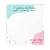 Turkoois roze sterren Een notitie van de moeder va Notitieblok (Voorkant)