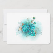 Turkoois Rozen Tiffany Bloemig Modern Boho Kaart (Achterkant)