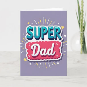 Turkoois Super Dad Sterren Kaart