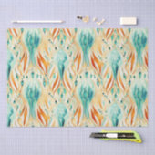 Turkoois Tangerine Abstract Juweel Tissuepapier (Craft)