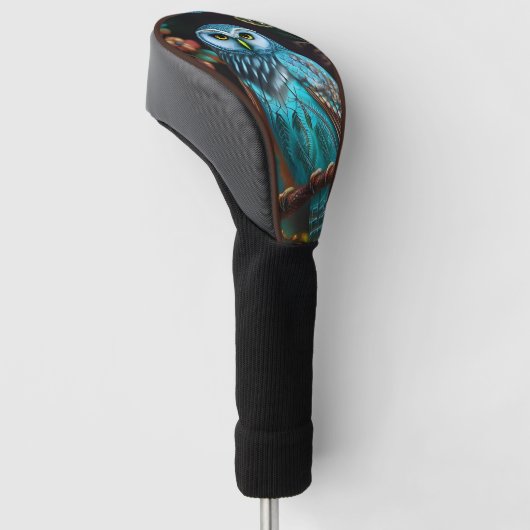 Turkoois uil golfheadcover (Schuin)