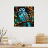 Turkoois uil poster (Keuken)