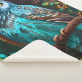 Turkoois uil sherpa deken (3/4)