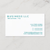 turkoois. visitekaartje (Achterkant)