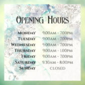 Turkoois Waterverf Glitter Openingsuren Ruitsticke Raamsticker (Vel 3)