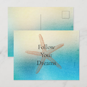 Turkoois Wit Aqua Blauw Strand Zeester Briefkaart