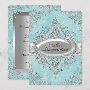 Turkoois & Zilveren Parel Vintage Glamour Quincean Kaart
