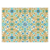 Turkooisblauw & Mosterd William Morris Wingerdstak Tafelkleed (Voorkant (Horizontaal))