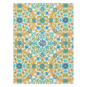 Turkooisblauw & Mosterd William Morris Wingerdstak Tafelkleed (Voorkant)