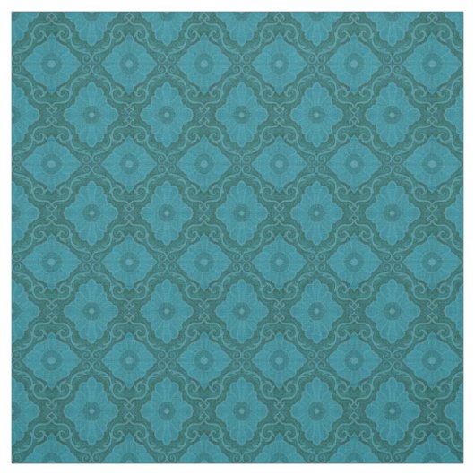 "Turkooisbloemen" floraal arabesque patroon Stof (Swatch)