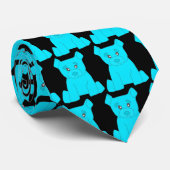 Turkooise Beer Tiled Stropdas (Opgerold)