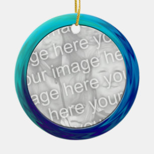 turkooise blauw foto lijst keramisch ornament