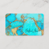 turkooise elegant stone visitekaartje (Voorkant)